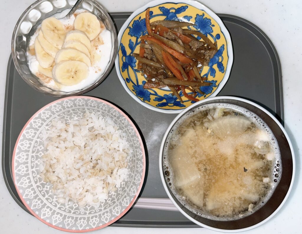 実際の朝ごはんのメニュー画像