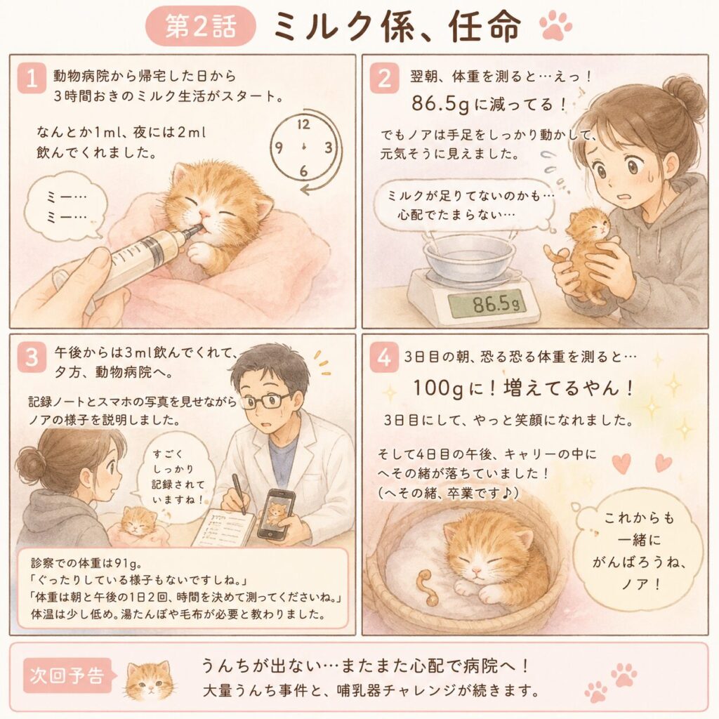 このブログの内容を４コマ漫画にした画像