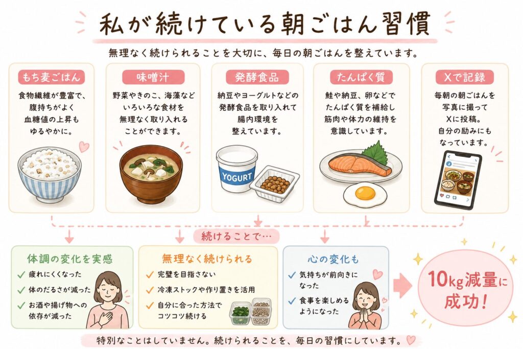 私が続けている朝ごはん習慣の図解